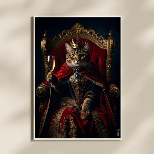 King cat and his champagne